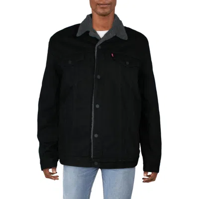 LEVI STRAUSS & CO BIG & TALL MENS FLEECE LINED DENIM UTILITY JACKET