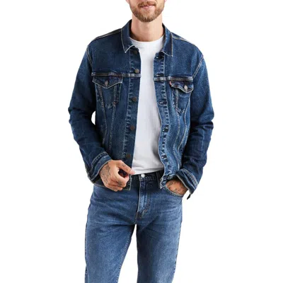 Levi Strauss & Co Mens Logo Denim Denim Jacket In Blue