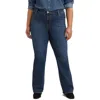 Levi Strauss & Co Plus 725 Womens High Rise Slim Cut Bootcut Jeans In Blue
