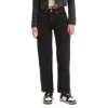 Levi Strauss & Co Plus '94 Baggy Womens Pocket Denim Straight Leg Jeans In Black