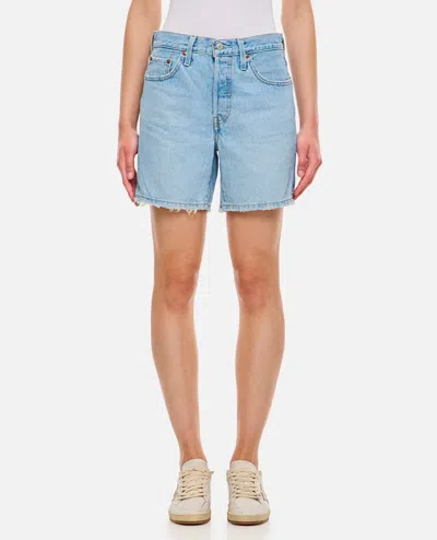 Levi Strauss & Co 501 Mid Thigh Short Pants In Sky Blue