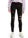 LEVI STRAUSS & CO 711 WOMENS MID-RISE DISTRESSED SKINNY JEANS