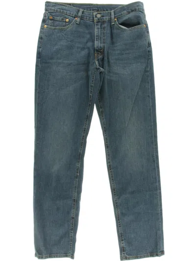Levi Strauss & Co Mens Denim Solid Straight Leg Jeans In Blue