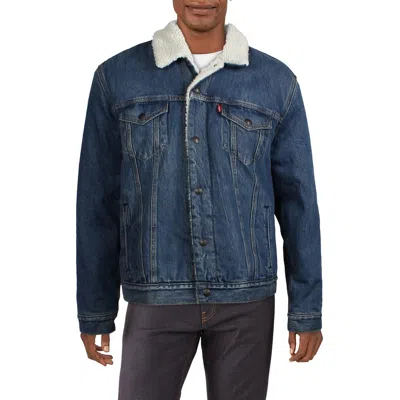 Levi Strauss & Co Mens Faux Fur Lined Denim Denim Jacket