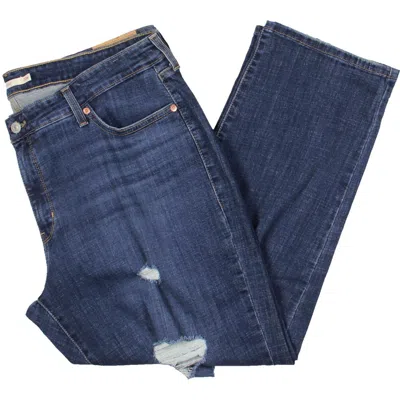 Levi Strauss & Co Plus Womens Mid Rise Tapered Leg Boyfriend Jeans In Blue