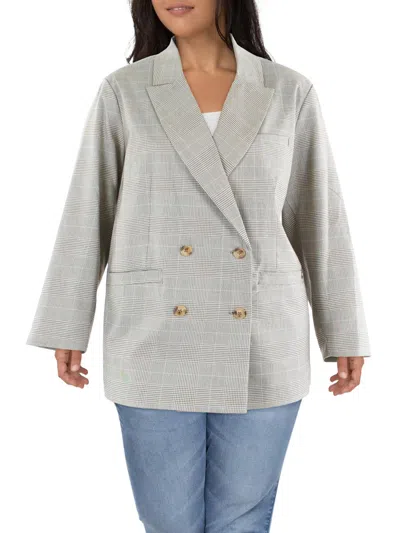 Levi Strauss & Co Plus Womens Suit Separate Work Wear Double-breasted Blazer In Beige