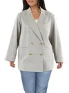 Levi Strauss & Co Plus Womens Suit Separate Work Wear Double-breasted Blazer In Grey