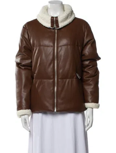 Pre-owned Levi Strauss Faux Leather Jacket In Brown