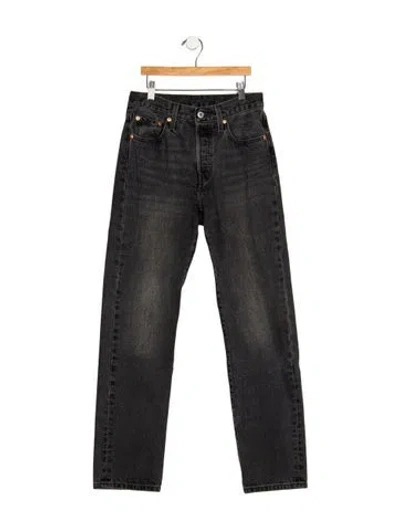 Pre-owned Levi Strauss High-rise Straight Leg Jeans In Black