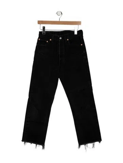 Pre-owned Levi Strauss High-rise Straight Leg Jeans In Black
