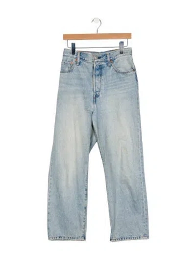 Pre-owned Levi Strauss High-rise Straight Leg Jeans In Blue