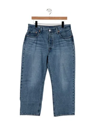 Pre-owned Levi Strauss High-rise Straight Leg Jeans In Blue