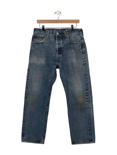 Pre-owned Levi Strauss High-rise Straight Leg Jeans In Blue