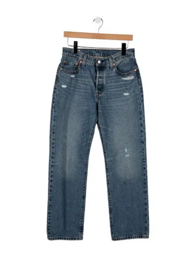 Pre-owned Levi Strauss High-rise Straight Leg Jeans In Blue