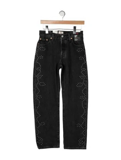Pre-owned Levi Strauss High-rise Straight Leg Jeans W/ Tags In Black