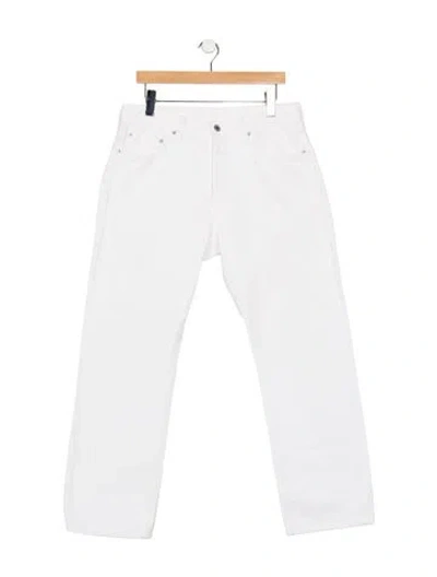 Pre-owned Levi Strauss High-rise Straight Leg Jeans In White