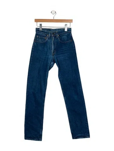 Pre-owned Levi Strauss Mid-rise Straight Leg Jeans In Blue