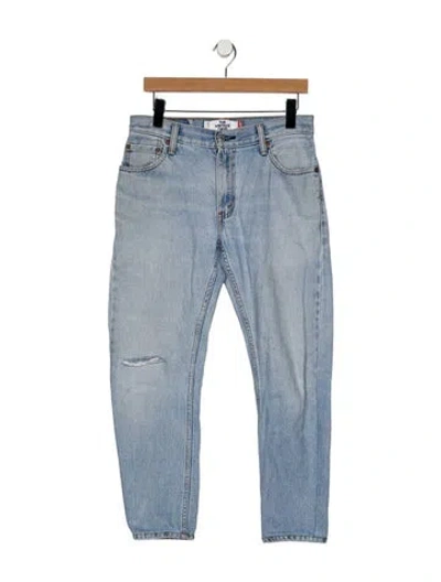 Pre-owned Levi Strauss Mid-rise Straight Leg Jeans In Blue