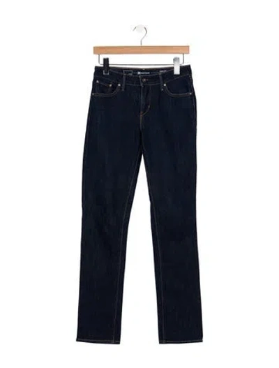 Pre-owned Levi Strauss Mid-rise Straight Leg Jeans In Blue
