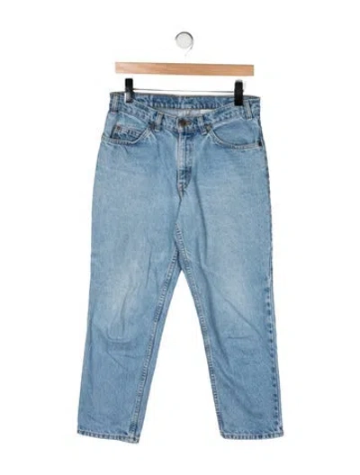 Pre-owned Levi Strauss Mid-rise Straight Leg Jeans In Blue