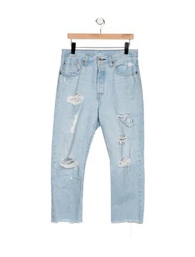 Pre-owned Levi Strauss Mid-rise Straight Leg Jeans In Blue