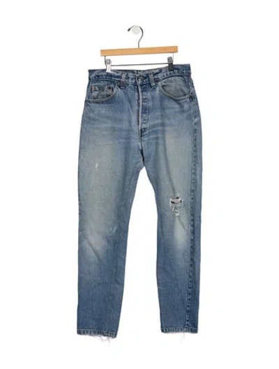 Pre-owned Levi Strauss Mid-rise Straight Leg Jeans In Blue