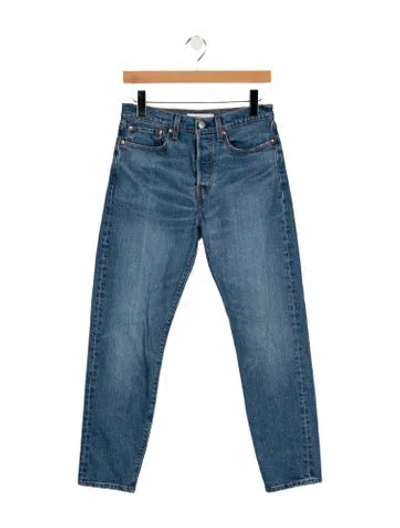 Pre-owned Levi Strauss Mid-rise Straight Leg Jeans In Blue