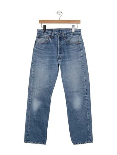 Pre-owned Levi Strauss Mid-rise Straight Leg Jeans In Blue