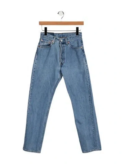 Pre-owned Levi Strauss Mid-rise Straight Leg Jeans In Blue