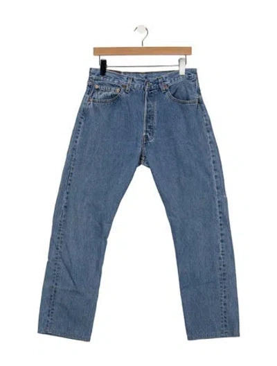 Pre-owned Levi Strauss Mid-rise Straight Leg Jeans In Blue