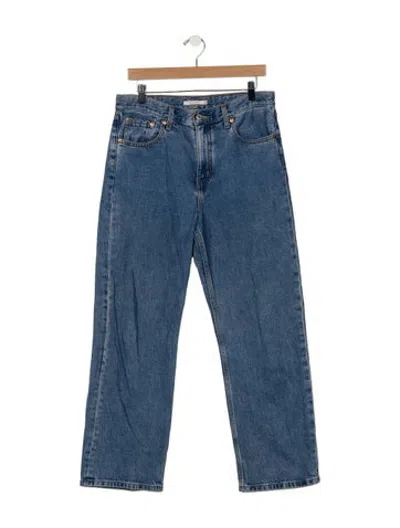 Pre-owned Levi Strauss Mid-rise Straight Leg Jeans In Blue