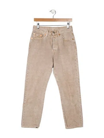 Pre-owned Levi Strauss Mid-rise Straight Leg Jeans In Neutral