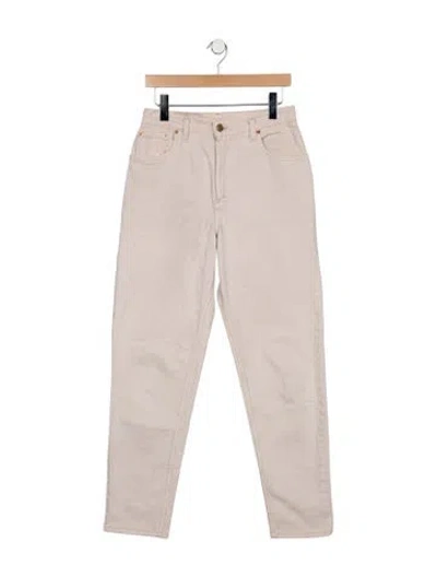 Pre-owned Levi Strauss Mid-rise Straight Leg Jeans In Neutrals