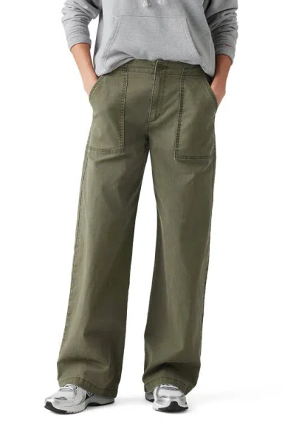 Levi's Khaki Surplus Straight Trousers In Olive Night Pigment