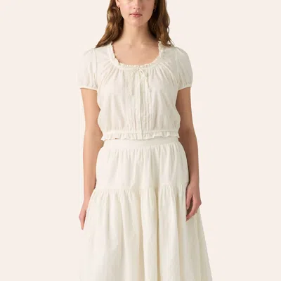 Levi 's Women's Chiara White Ruffle Trim Cropped Top