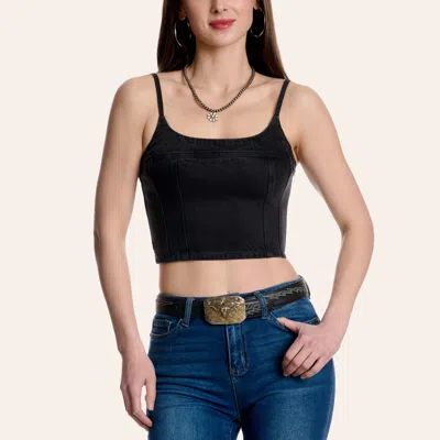 Levi 's Women's Jadine Black Denim Cropped Cami Tank Top