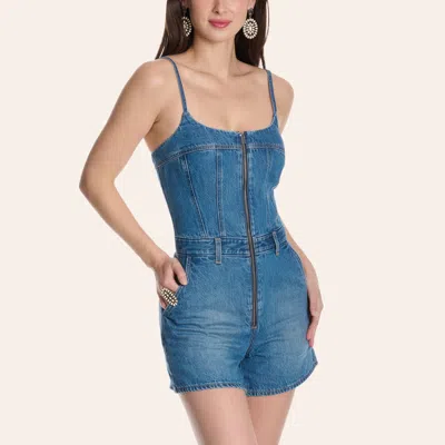Levi 's Women's Jadine Bustier Medium Wash Romper In Blue