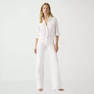 Levi 's Women's Mid Rise 318 Shaping Wide Leg Jeans In White