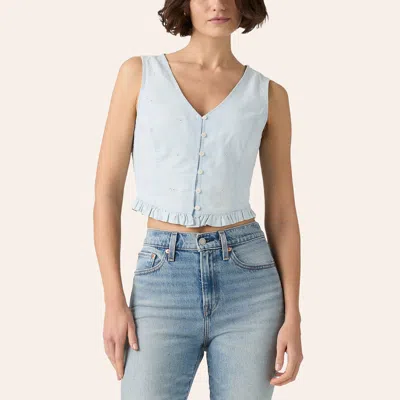 Levi 's Women's Teagan Blue Chambray Eyelet Crop Top