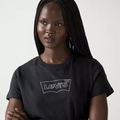 Levi 's Womens Crew Neck Short Sleeve T-shirt In Black