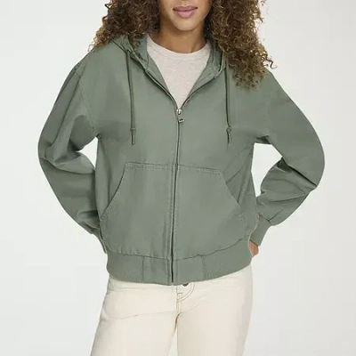 Levi 's Womens Hooded Midweight Bomber Jacket In Green