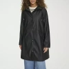 Levi 's Womens Hooded Water Resistant Midweight Raincoat In Black