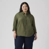Levi 's Womens Plus Darlene Utility Shirt In Green