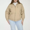 Levi 's Womens Plus Denim Hooded Midweight Bomber Jacket In White