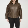 Levi 's Womens Plus Faux Leather Midweight Bomber Jacket In Brown