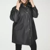 Levi 's Womens Plus Hooded Water Resistant Midweight Raincoat In Black