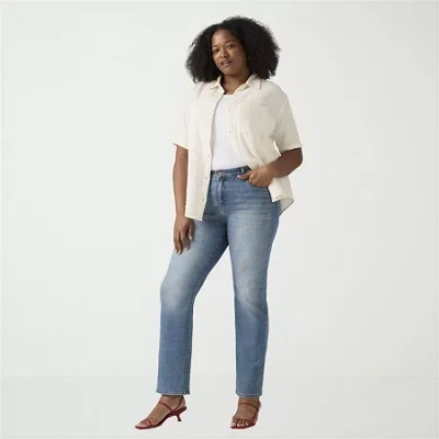 Levi 's Womens Plus Mid Rise 314 Straight Leg Jean In Blue