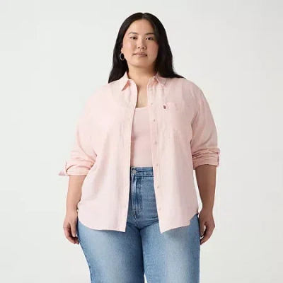 Levi 's Womens Plus Regular Fit Button-down Shirt In Purple