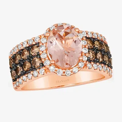 Levian Corp Le Vian Ring Featuring 1 1/3 Ct. Peach Morganite 3/4 Ct. Chocolate Diamonds 1 3/8 Ct. Nude Diamonds  In Pink