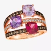 Levian Corp Le Vian Ring Featuring 1 3/8 Ct. Grape Amethyst 1 Ct. Raspberry Rhodolite 1/2 Ct. Chocolate Diamonds In Purple